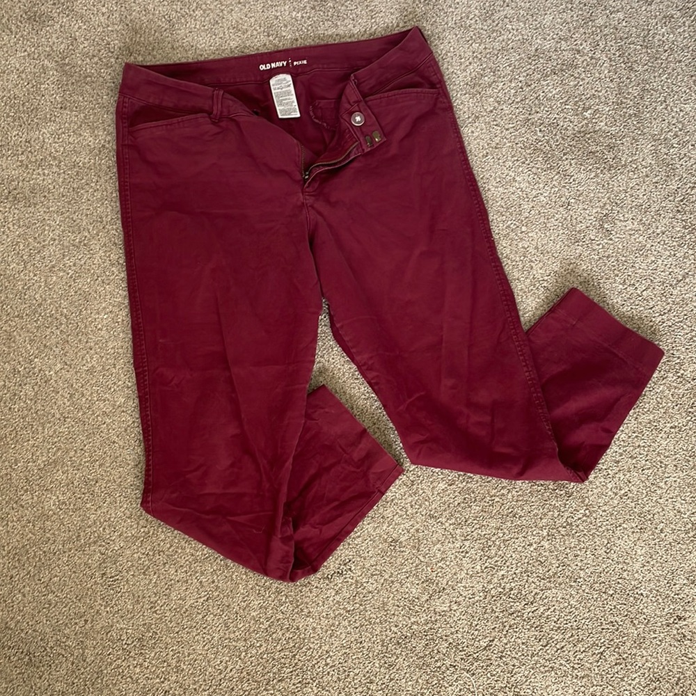 Burgundy pixie pants